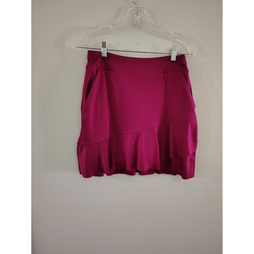 Greg Norman PlayDry Womens Golf Skort‎ Pink Ruffle Hem Athletic Skirt XS